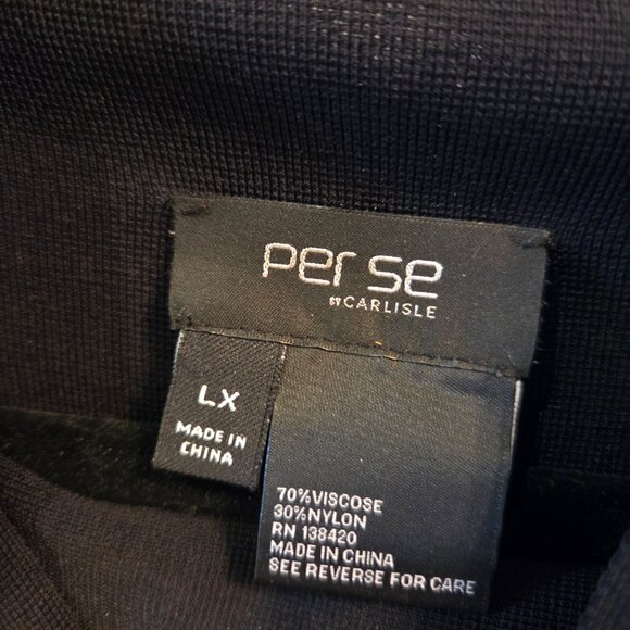 Per Se by Carlisle Black Tunic Top with Ruffle Detail - Picture 5 of 5